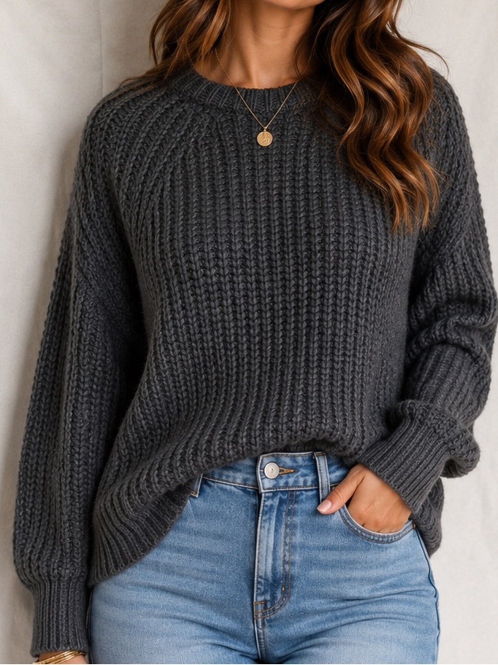 Zara Chunky Wool blend sweater medium